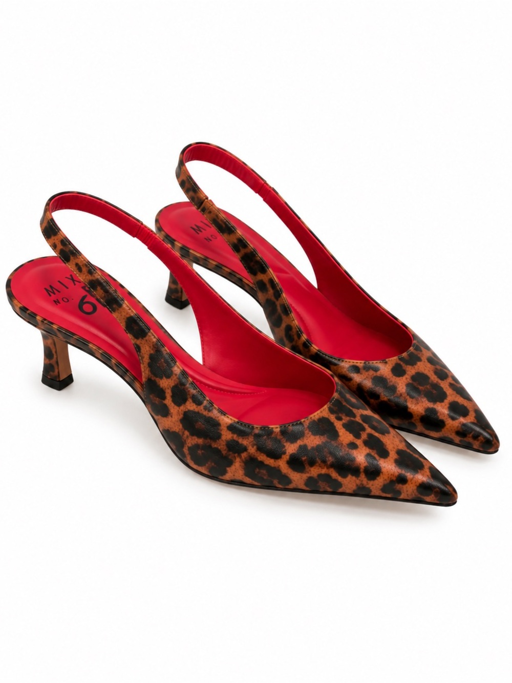 Mix No. 6 Leopard Print Slingback Kitten Heel in Brown/Black. New, never worn.